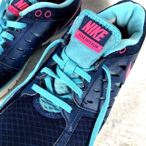 Nike Flex Run Woman's Blue Size 10 Sneakers Shoes - Picture 5 of 12